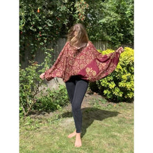 Load image into Gallery viewer, Afghani Aladdin Harem Trousers - Rasgulla Saree RED &amp; GOLD -

