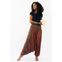 Load image into Gallery viewer, Afghani Aladdin Harem Trousers - Rasgulla Saree RED with 
