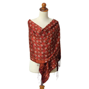 Balinesia Silk Scarf “Java in Red - Silk Batik Scarf