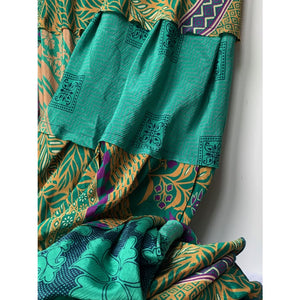 Classic Corset Dress - Rasgulla Saree GREEN & BROWN (M/L) - 