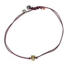 Load image into Gallery viewer, Corn is Life Maroon Cord Bracelet with Zamac Beads (Made in 
