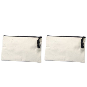 Cotton Rich Classic Zip Pouch - Blank - Pack of 2 - 