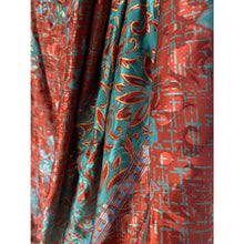 Load image into Gallery viewer, Dazzy Irene Dress - Rasgulla Saree MAROON RED BLUE &amp; GOLD 
