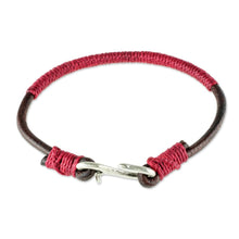 Load image into Gallery viewer, Destination Leather and Red Cord Unisex Bracelet (Made in 
