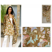 Load image into Gallery viewer, Elegant Silk Shawl Soft Floral - Silk Batik Scarf
