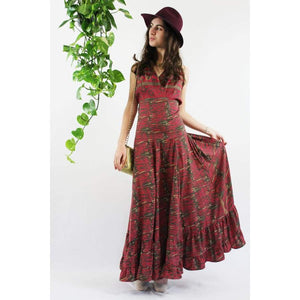 Elegant Spanish Dress - RED BROWN (S/M) - Dress