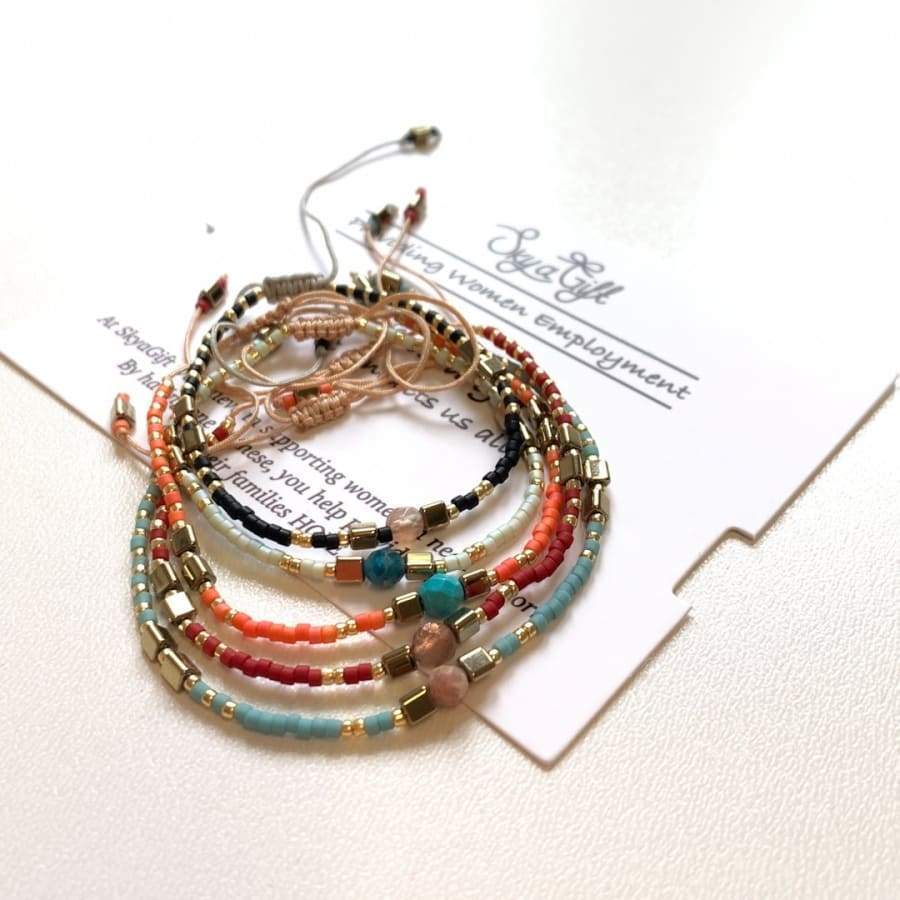 Seed Bead Bracelet Set Multi Color Stackable , Tiny Bead Bracelet, Beaded  Bracelet, Handmade Jewelry 
