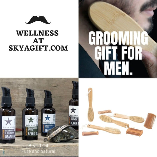 Gift Bundles for Men - Beard Natural Oil and Bamboo Brush - 