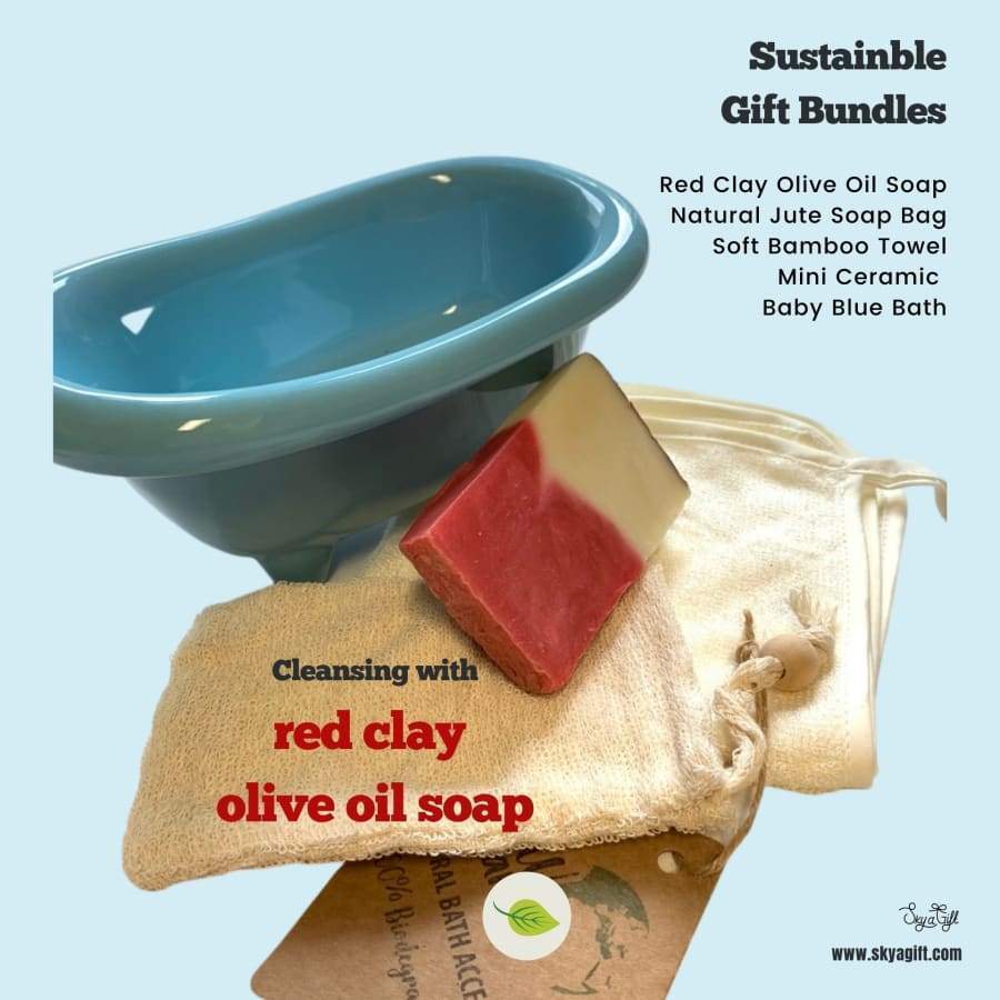 Gift Bundles - Sustainable Bathroom Kit (Rose & Baby Blue) -