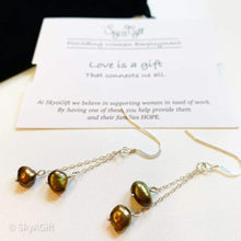 Load image into Gallery viewer, Handmade Freshwater Pearls Earrings in Bronze - Accessories
