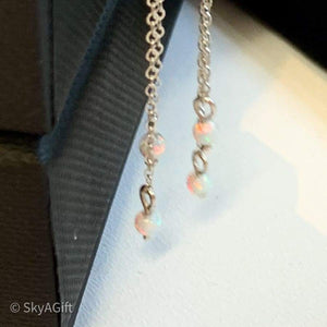 Handmade Triple Opals Beads Earrings - Accessories