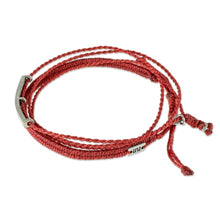 Load image into Gallery viewer, Love is Everything Red Wrap Bracelet with Engraved Pendant 
