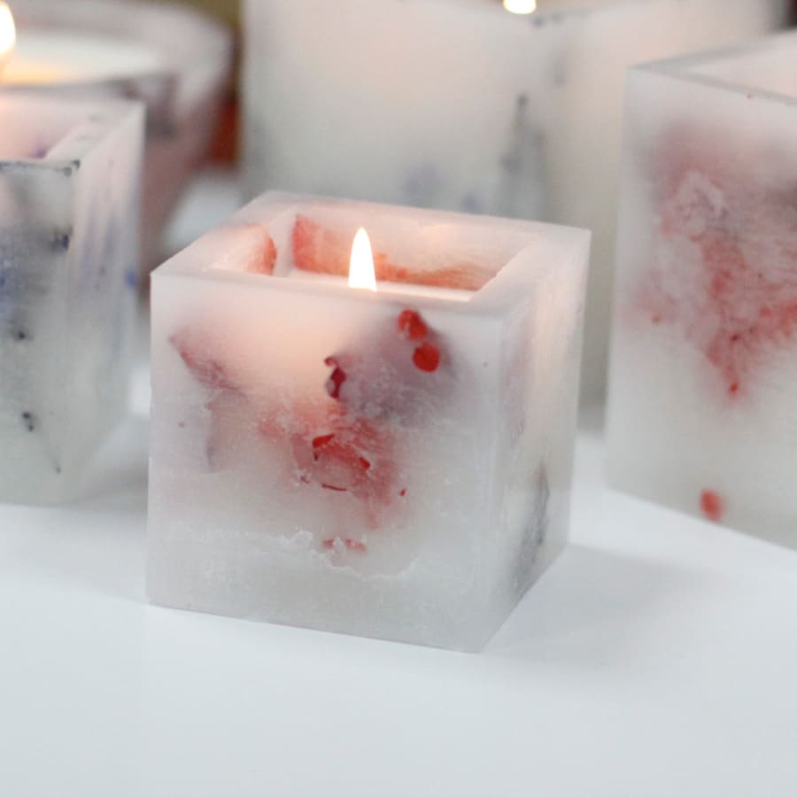 Luxury Enchanted Candles - Small Square - Rose - Small 
