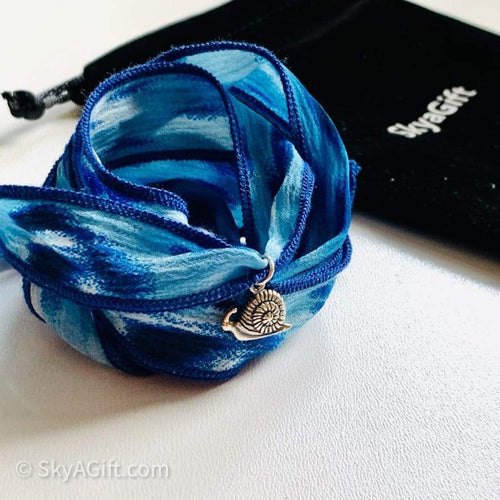 Personalised Silk Chakra Bracelet - Snail Charm - 