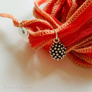 Personalised Silk Chakra Bracelet - Hedgehog Charm - 