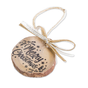 "Words of Christmas" Recycled Wood Ornaments (Set of 6)