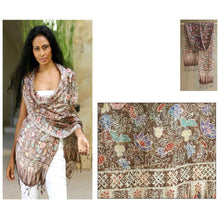 Load image into Gallery viewer, Soft Silk Shawl Euphoria Brown - Silk Batik Scarf

