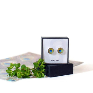 Thames Adorable Stud Earrings - Neat Peacock feather 