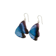 Load image into Gallery viewer, Thames Unique Butterfly Statement Earrings - Blue Morpho 
